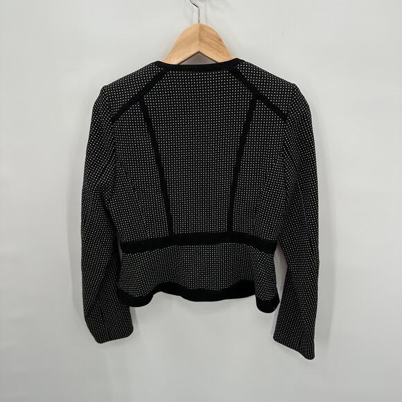 Calvin Klein Black and White Patterned Zip up Blazer // 8Petite - Picture 5 of 8